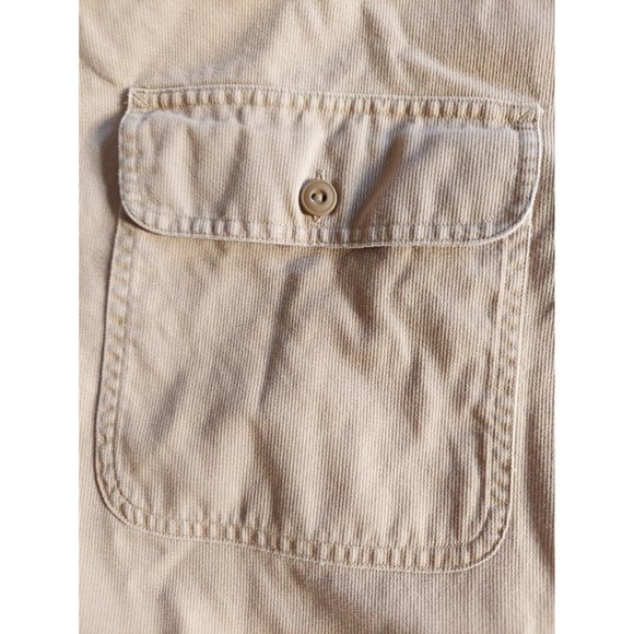 VTG ABERCROMBIE & FITCH Men's Tan Fine Wale Corduroy Safari Shirt Size Medium - Picture 10 of 11